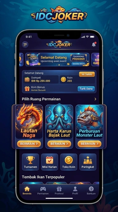 Layar utama idcjoker — antarmuka bersih setelah instalasi
